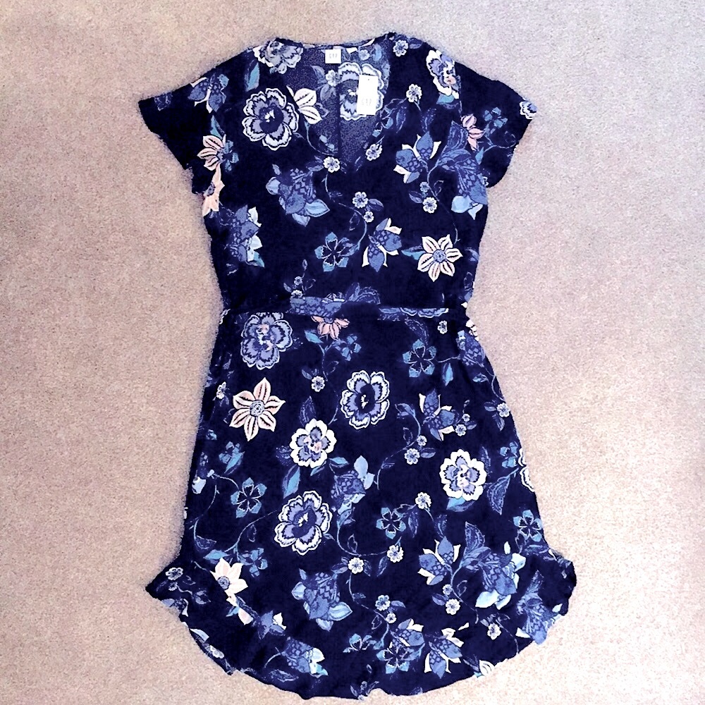 ECO FRIENDLY GAP Navy Blue Floral Dress